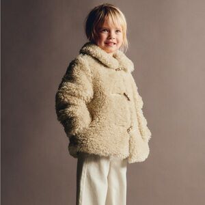 ZARA FAUX SHEARLING TOGGLE JACKET